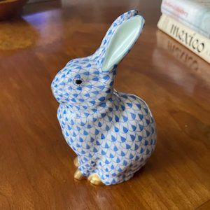 Blue Herend Bunny Rabbit 5.5"